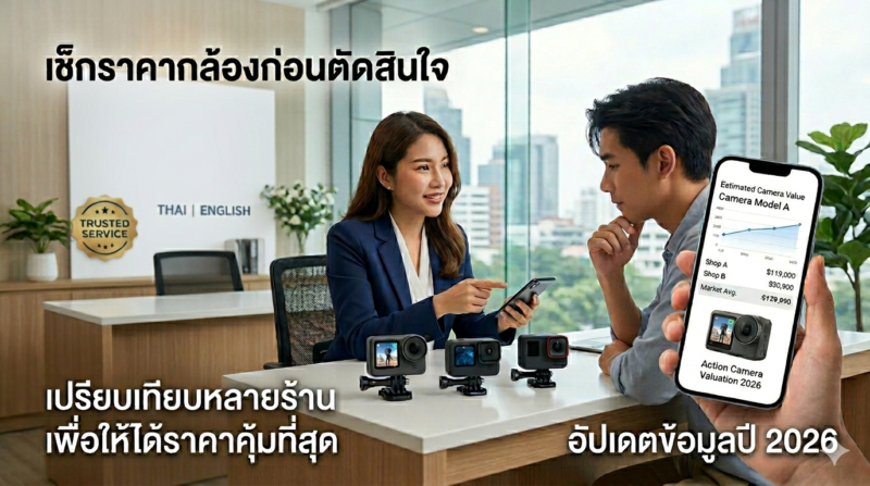 รวมกล้อง Action Camera 5 รุ่นยอดนิยม ปี 2026 ที่นำไปจำนำแล้วได้ราคาสูง 4 รวมกล้อง Action Camera 5 รุ่นยอดนิยม ปี 2026 ที่นำไปจำนำแล้วได้ราคาสูง ได้แก่ GoPro Hero 13 Black, DJI Osmo Action 5 Pro, Insta360 Ace Pro 2, Insta360 X5 และ GoPro Hero 12 Black